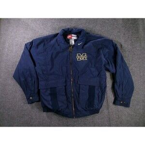 Nike Jacket Mens M Michigan Embroidered Logo Navy Full Zip Vintage Collegiate